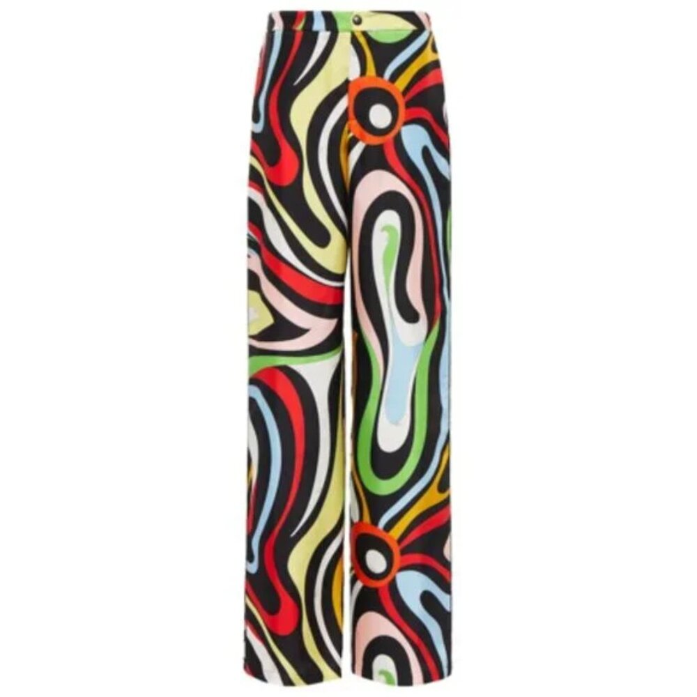 EMILIO PUCCI Marmo-print Trousers Wide Leg Pants In Multicolor Marmo